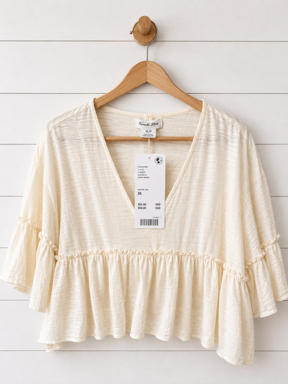 🖤UO Kimchi Blue Brooke Ruffle Peplum Babydoll Blouse